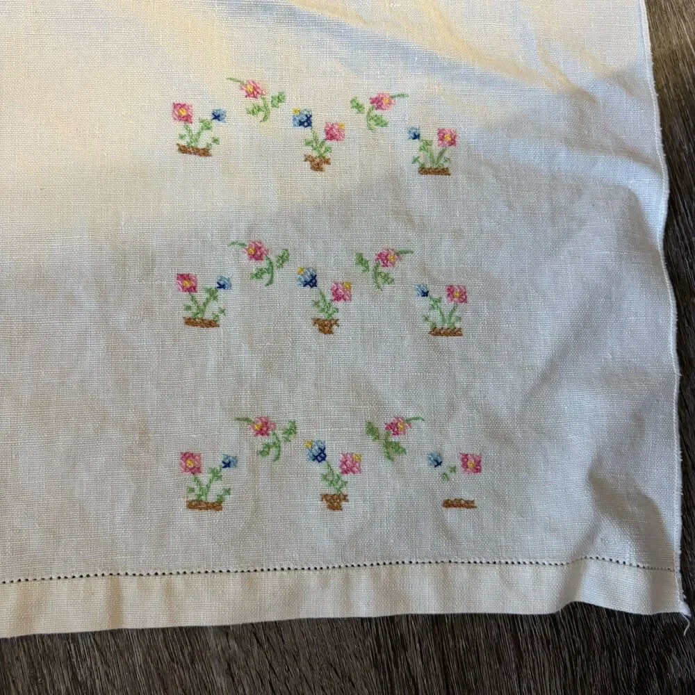 Embroidered Vtg Fingertip Finger Guest Hand Tea Towels (3) Cross Stitch Ducks